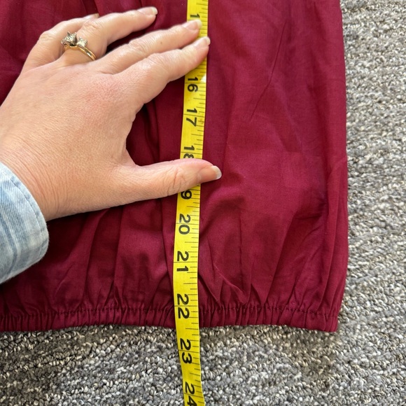 Calypso St. Barth Burgundy Lace Blouse Vacation Island Style Feminine Cotton Med - Picture 9 of 10